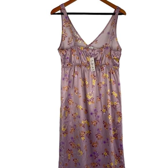 Hippie Rose juniors v-neck fit and flare midi iris floral dress size med, L XL - Picture 5 of 11